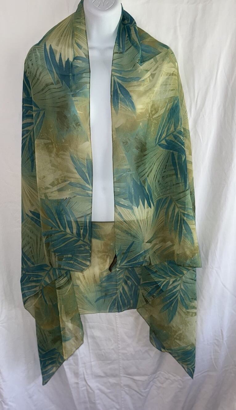 Vintage Fattorseta Italy 39"X61" Scarf Sarong Tropical Beach Resort Yacht Pool